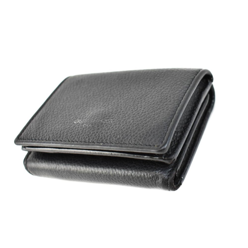 SAINT LAURENT Black Leather & Logo Small Wallet mn - Picture 4 of 9